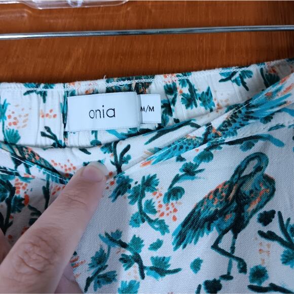 Anthro Onia Mila Wide Leg Crane Print Pants size Medium - Picture 5 of 7